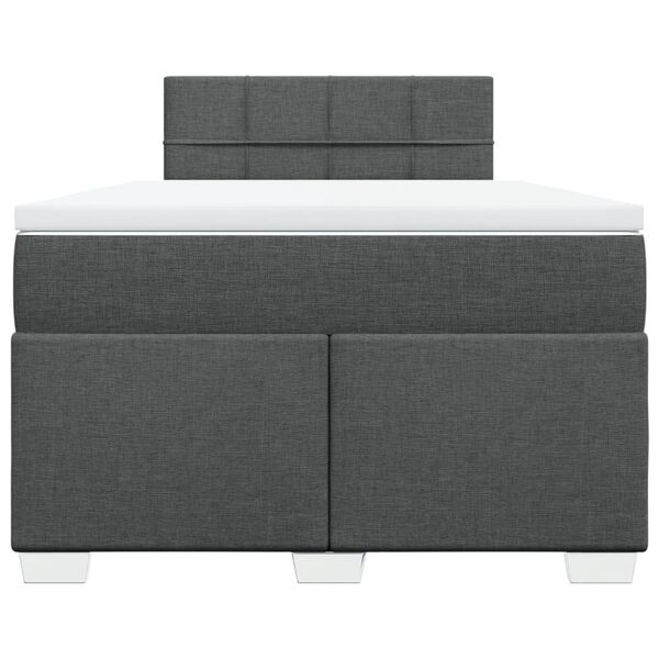 vidaXL Κρεβάτι Boxspring με Στρώμα Σκούρο Γκρι 120x200 εκ. Υφασμάτινο
