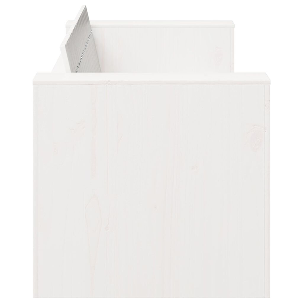 vidaXL Καναπές Κήπου Διθέσιος 134x60x62 cm Λευκός Μασίφ Ξύλο Πεύκο