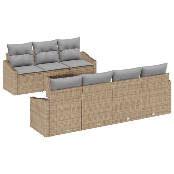 vidaXL Σετ Καναπέ Κήπου 8 pcs Μπεζ και Γκρι 55 x 55 x 37 εκ