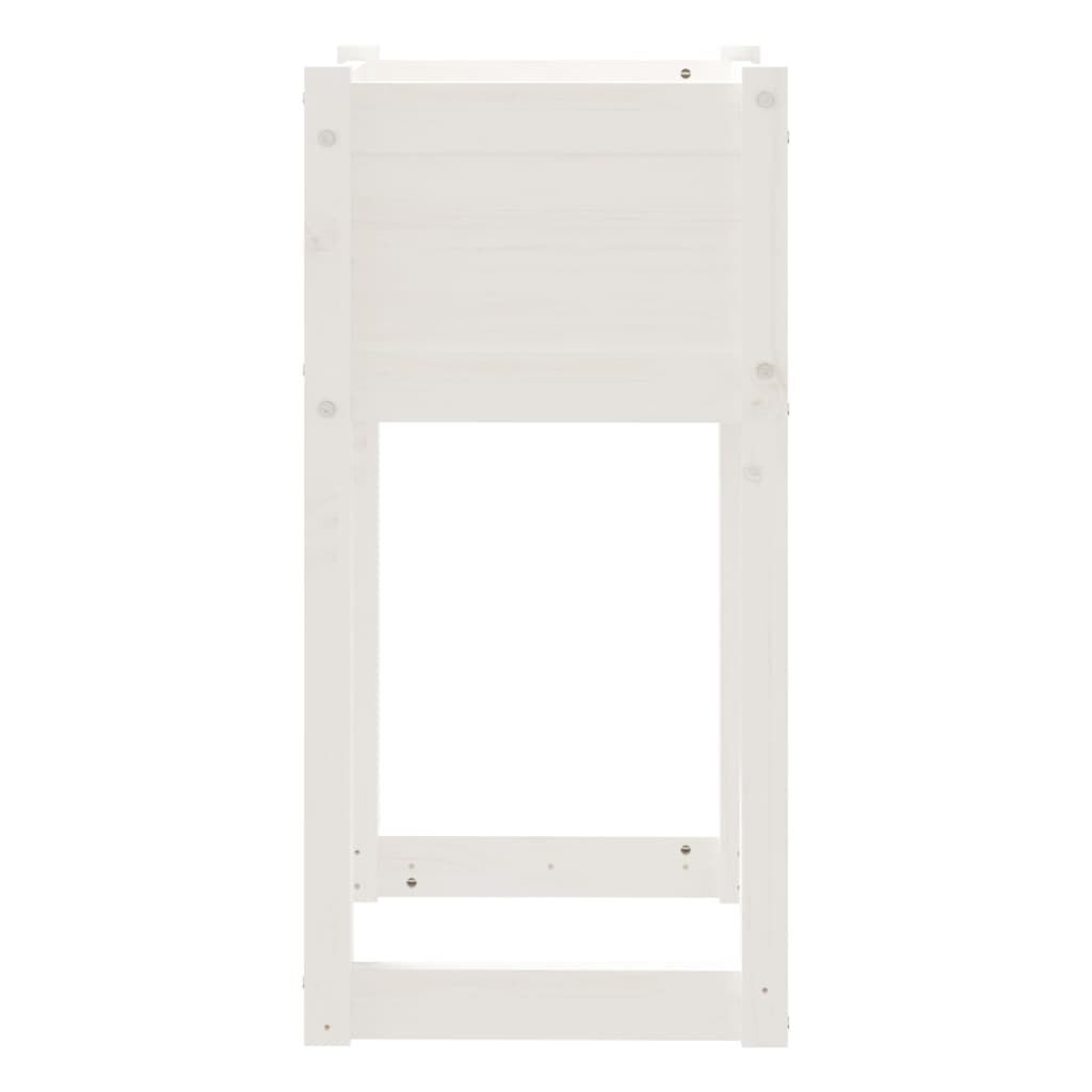 vidaXL Ζαρντινιέρες 2 τεμ. Λευκές 40x40x81 εκ. από Μασίφ Ξύλο Πεύκου