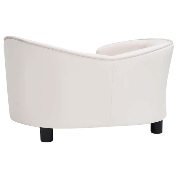 vidaXL Καναπές-Κρεβάτι Σκύλου Κρεμ 69x49x40 εκ. Βελουτέ/Συνθετ. Δέρμα