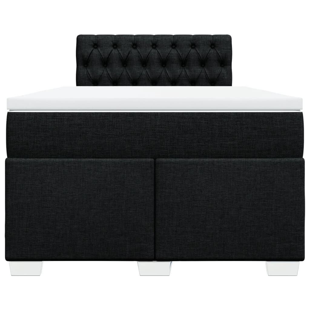 vidaXL Κρεβάτι Boxspring με Στρώμα Μαύρο 120x190 εκ. Υφασμάτινο