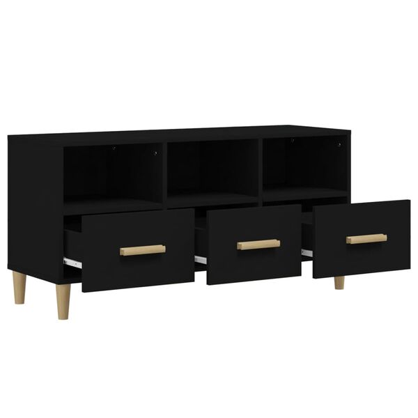 vidaXL Έπιπλο Τηλεόρασης Μαύρο 102x36x50 εκ. Επεξεργασμένο Ξύλο