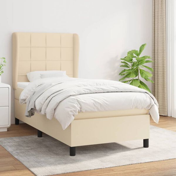 vidaXL &Kappa;&rho;&epsilon;&beta;ά&tau;&iota; Boxspring &mu;&epsilon; &Sigma;&tau;&rho;ώ&mu;&alpha; &Kappa;&rho;&epsilon;&mu; 80 x 200 &epsilon;&kappa;. &Upsilon;&phi;&alpha;&sigma;&mu;ά&tau;&iota;&nu;&omicron;