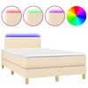 vidaXL &Kappa;&rho;&epsilon;&beta;ά&tau;&iota; Boxspring &mu;&epsilon; &Sigma;&tau;&rho;ώ&mu;&alpha; & LED &Kappa;&rho;&epsilon;&mu; 120x200 &epsilon;&kappa;. &Upsilon;&phi;&alpha;&sigma;&mu;ά&tau;&iota;&nu;&omicron;