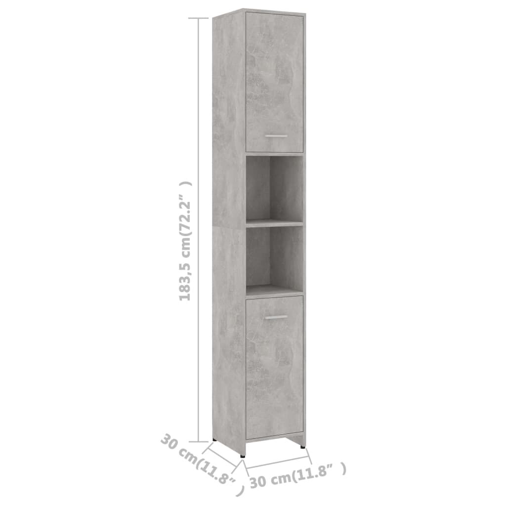 vidaXL Στήλη Μπάνιου Γκρι Σκυροδέματος 30x30x183,5 εκ. Επεξεργ. Ξύλο