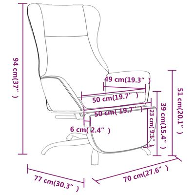 vidaXL Πολυθρόνα Relax Υποπόδιο Γυαλιστερό Καφέ Συνθετικό Δέρμα