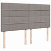 vidaXL Κρεβάτι Boxspring με Στρώμα Taupe 200x200 εκ. Υφασμάτινο