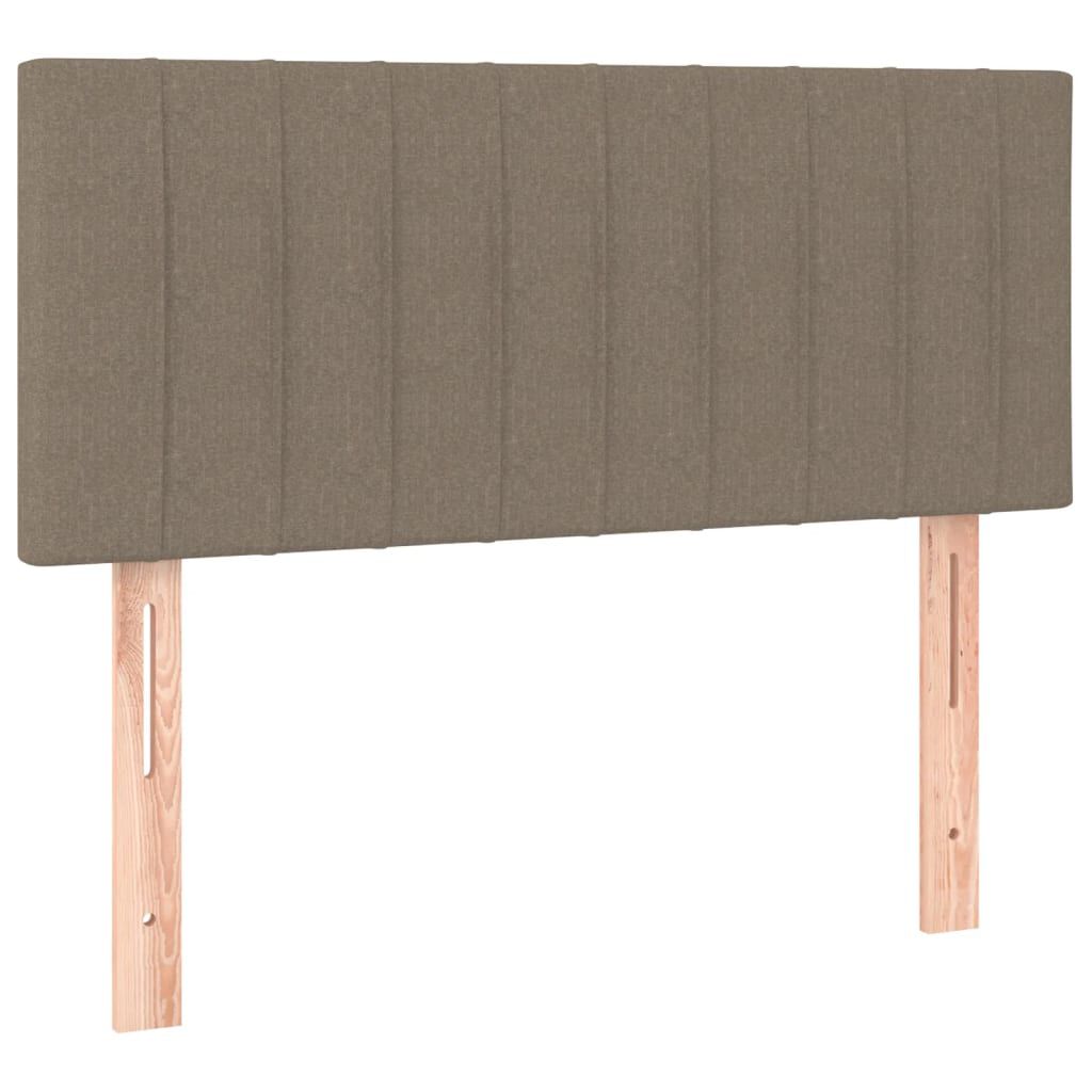 vidaXL Κρεβάτι Boxspring με Στρώμα Taupe 90x200 εκ. Υφασμάτινο