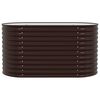 vidaXL Υπερυψωμένη Ζαρντινιέρα Καφέ 160 x 80 x 81 cm Ατσάλι