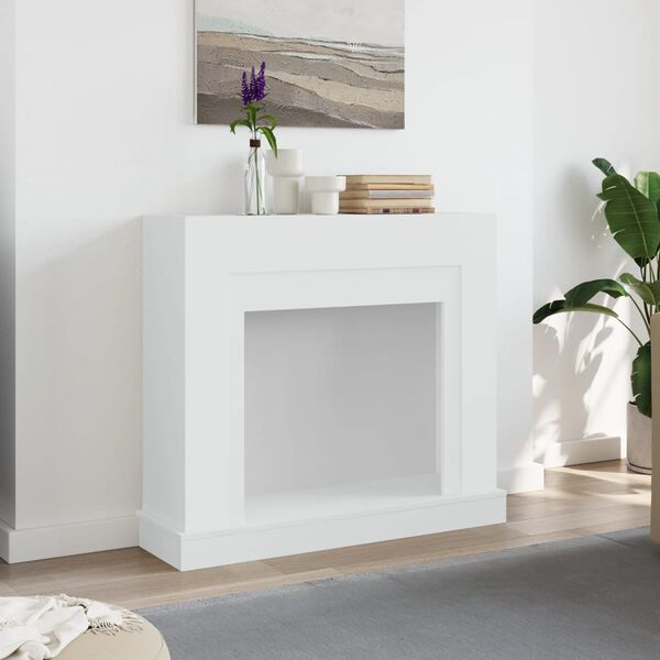 vidaXL Πλαίσιο Τζακιού Λευκό 100x30x87,5 εκ. από Επεξ. Ξύλο