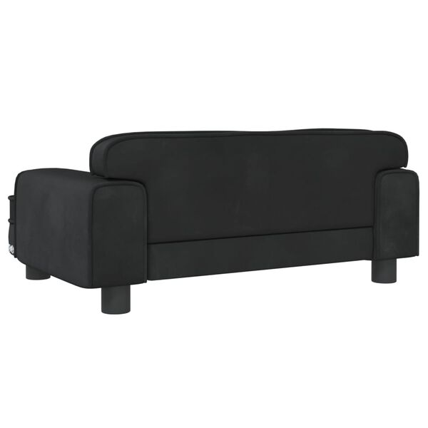 vidaXL Καναπές Παιδικός Μαύρο 70 x 45 x 30 εκ. από Βελούδο
