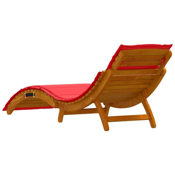 vidaXL Ξαπλώστρα 2 pcs Κόκκινο 184 x 55 x 64 εκ Μασίφ ξύλο ακακίας