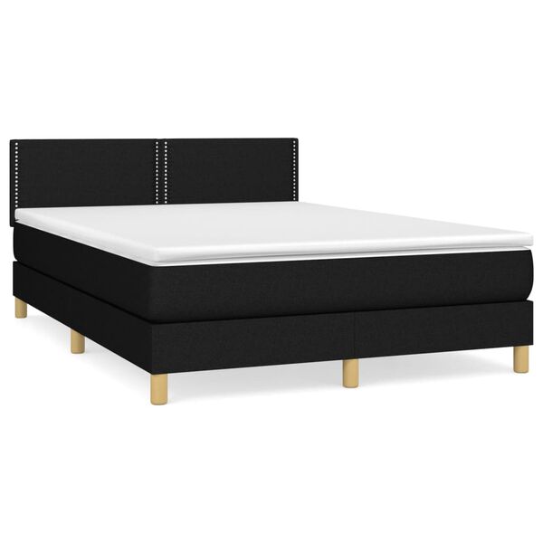 vidaXL &Kappa;&rho;&epsilon;&beta;ά&tau;&iota; Boxspring &mu;&epsilon; &Sigma;&tau;&rho;ώ&mu;&alpha; &Mu;&alpha;ύ&rho;&omicron; 140x190 &epsilon;&kappa;. &Upsilon;&phi;&alpha;&sigma;&mu;ά&tau;&iota;&nu;&omicron;
