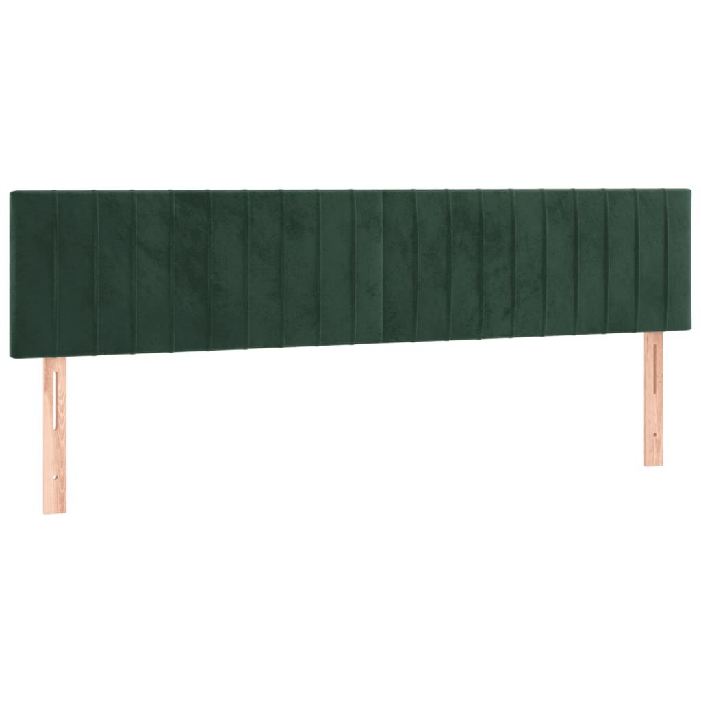 vidaXL Κρεβάτι Boxspring με Στρώμα & LED Σκ. Πράσινο 200x200εκ Βελούδο