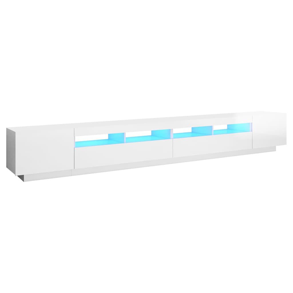 vidaXL Έπιπλο Τηλεόρασης με LED Γυαλιστερό Λευκό 300 x 35 x 40 εκ.