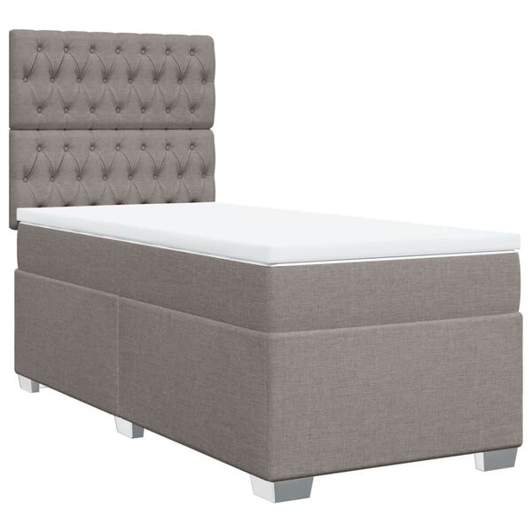 vidaXL &Kappa;&rho;&epsilon;&beta;ά&tau;&iota; Boxspring &mu;&epsilon; &Sigma;&tau;&rho;ώ&mu;&alpha; Taupe 90x190 &epsilon;&kappa;.&Upsilon;&phi;&alpha;&sigma;&mu;ά&tau;&iota;&nu;&omicron;