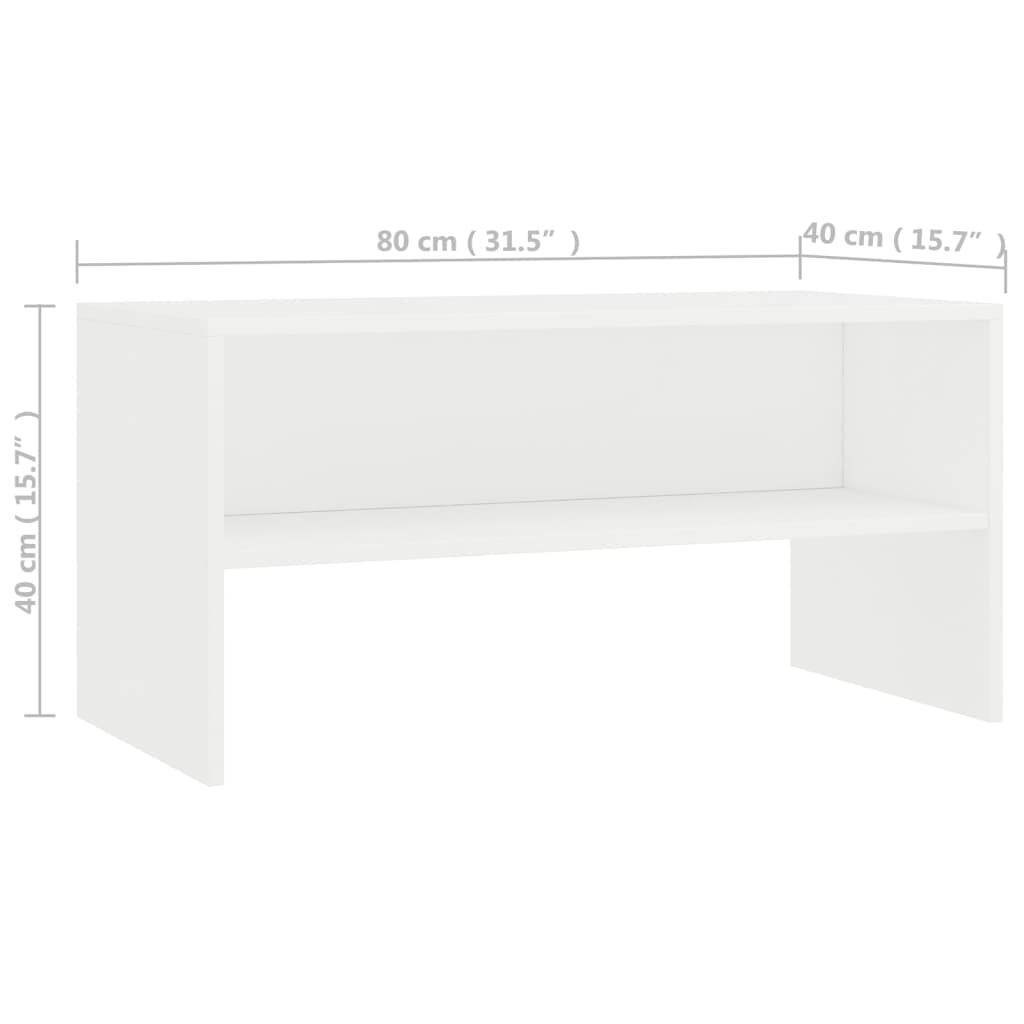 vidaXL Έπιπλο Τηλεόρασης Λευκό 80 x 40 x 40 εκ. από Επεξ. Ξύλο