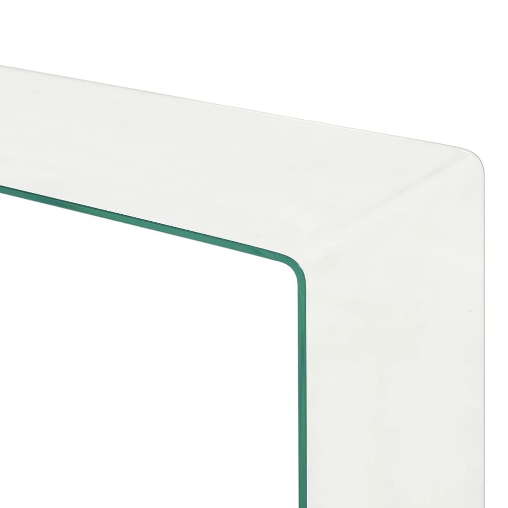 vidaXL Τραπεζάκι Σαλονιού Σετ 2 τεμ 90x30x20/110x30x40 εκ Ψημένο Γυαλί