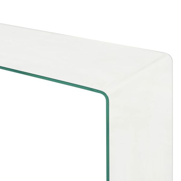 vidaXL Τραπεζάκι Σαλονιού Σετ 2 τεμ 90x30x20/110x30x40 εκ Ψημένο Γυαλί