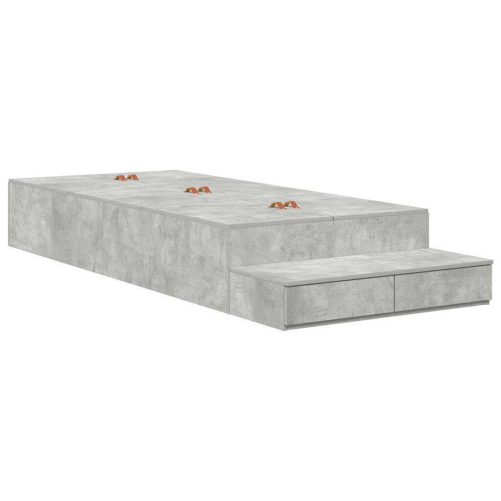 vidaXL Κρεβάτι Αποθήκευσης Γκρι Σκυρόδεμα 75x190 εκ