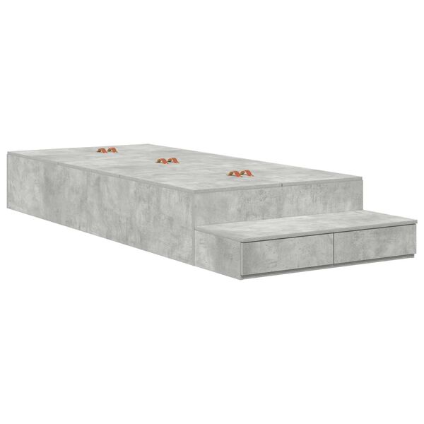 vidaXL Κρεβάτι Αποθήκευσης Γκρι Σκυρόδεμα 75x190 εκ