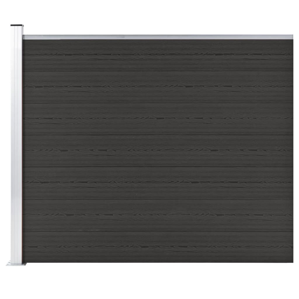 vidaXL Πάνελ Περίφραξης Μαύρο 175 x 146 εκ. από WPC