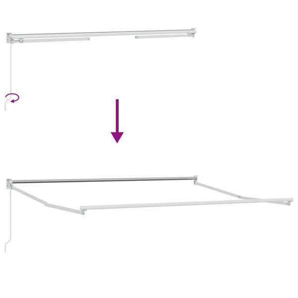vidaXL Ανασυρόμενη Τέντα Λευκή 350x250 cm