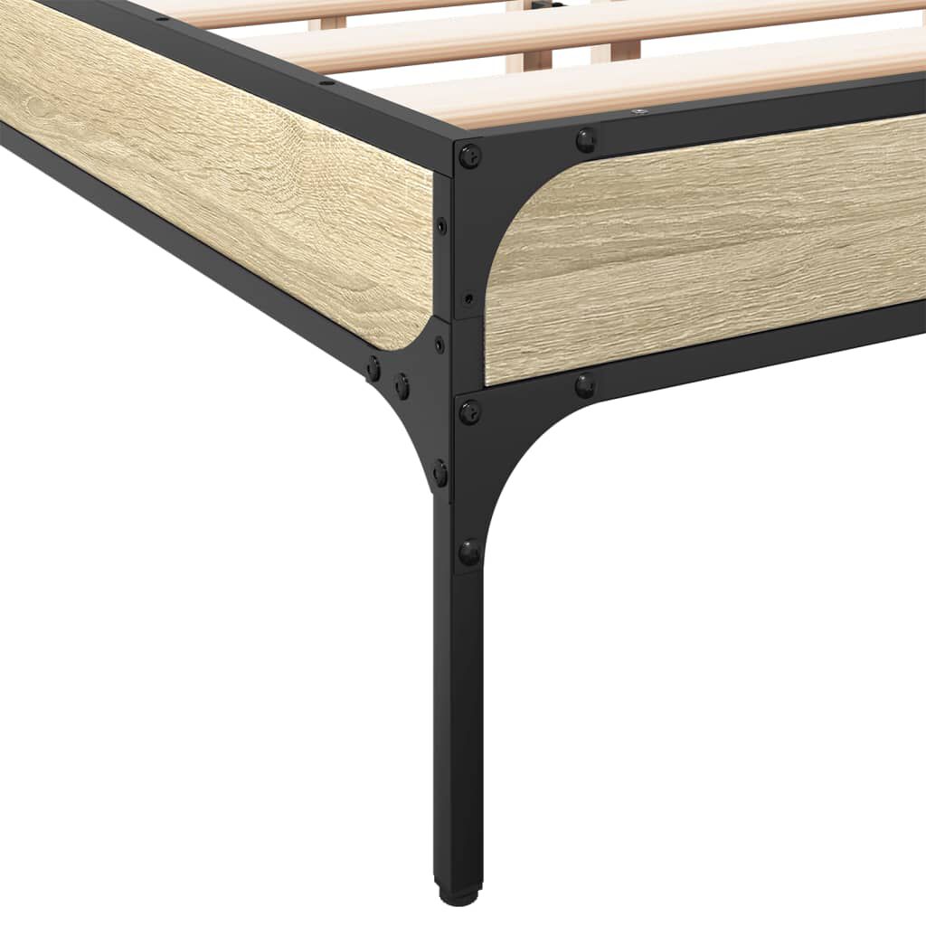 vidaXL Πλαίσιο Κρεβατιού Sonoma Δρυς 160x200 εκ. Επεξ. Ξύλο & Μέταλλο