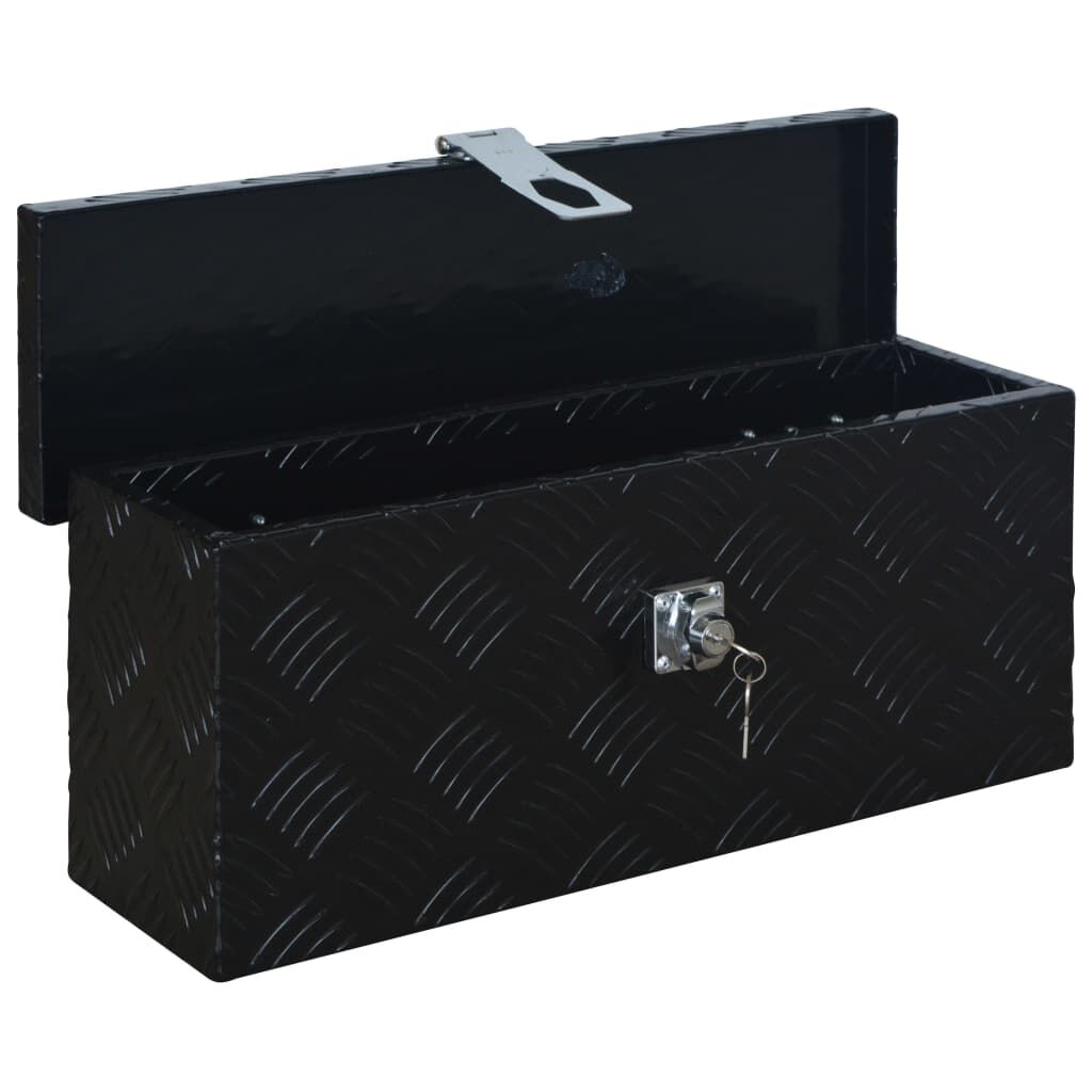vidaXL Κουτί Αποθήκευσης Μαύρο 485 x 140 x 200 χιλ. Αλουμινίου
