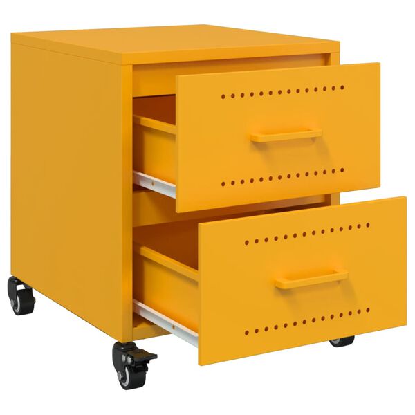 vidaXL Κομοδίνο Μουσταρδί 36x39x43,5 εκ. από Χάλυβα