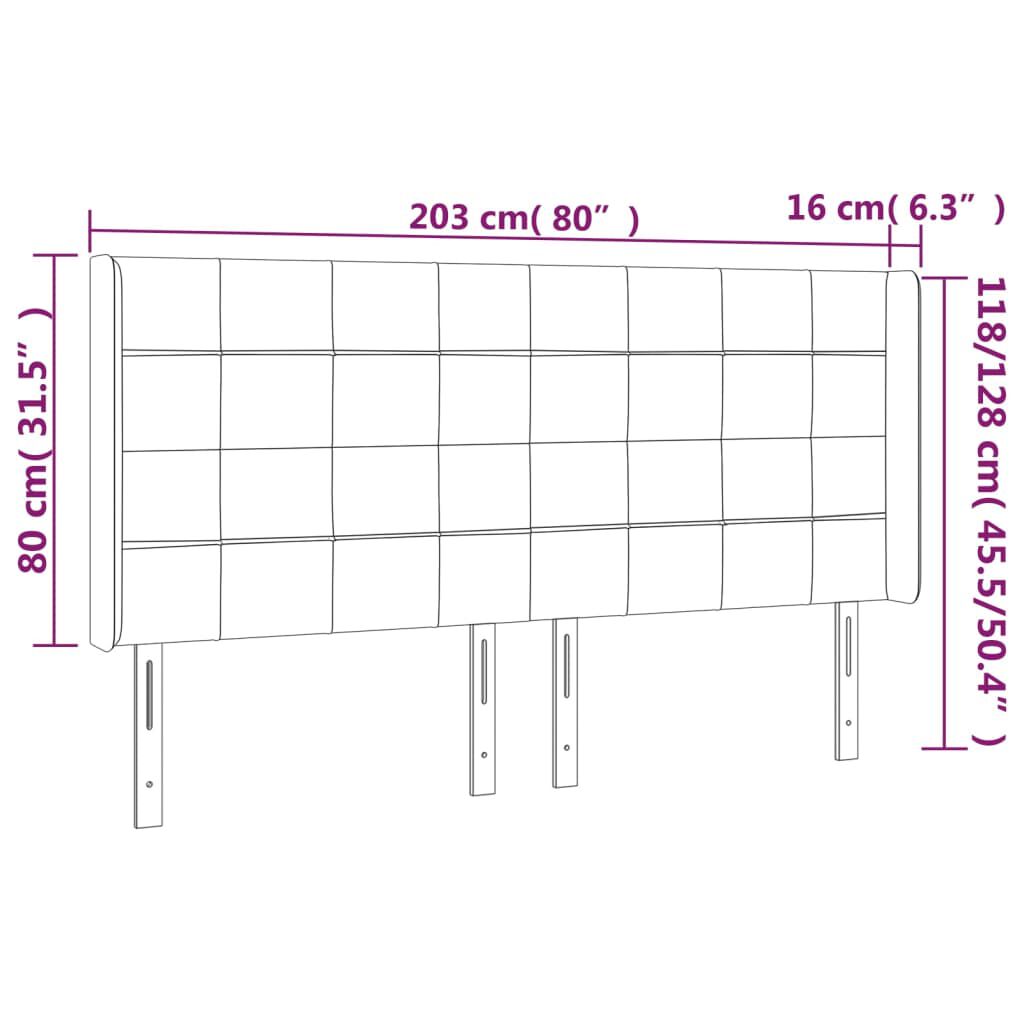 vidaXL Κεφαλάρι με Πτερύγια Ροζ 203x16x118/128 εκ. Βελούδινο