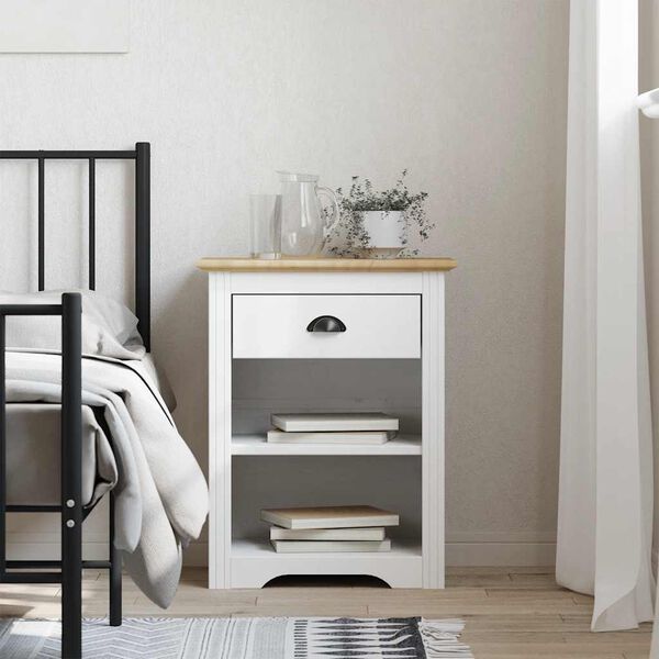 vidaXL Κομοδίνο BODO Καφέ 53 x 38,5 x 67 εκ. από Μασίφ Ξύλο Πεύκου