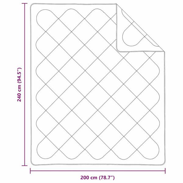 vidaXL Σετ Κουβέρτας με μαξιλάρι 3 pcs Λευκό 240 x 200 cm Μικροΐνες