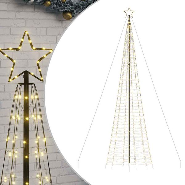 vidaXL Χριστουγεννιάτικο δέντρο LED με αιχμές 1534 LED Ζεστό Λευκό