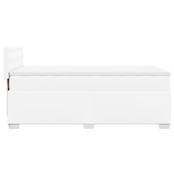 vidaXL Κρεβάτι Boxspring με Στρώμα Λευκό 100x200εκ.από Συνθετικό Δέρμα