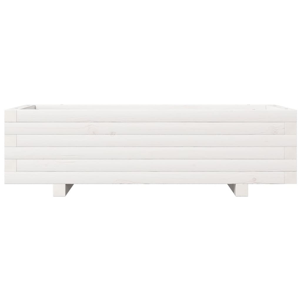 vidaXL Ζαρντινιέρα Κήπου Λευκή 90x40x26,5 εκ. από Μασίφ Ξύλο Πεύκου