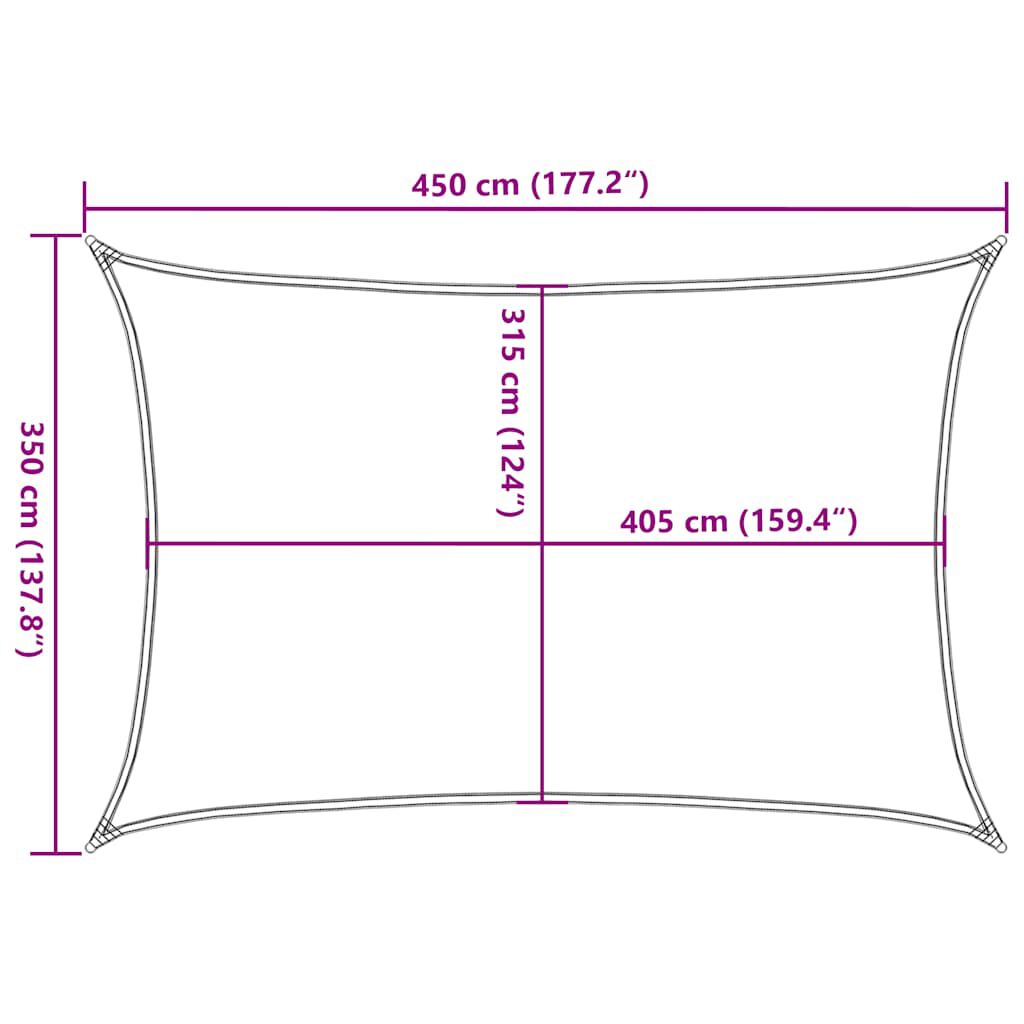 vidaXL Πανί Σκίασης Κόκκινο 3,5 x 4,5 μ. από HDPE 160 γρ./μ²