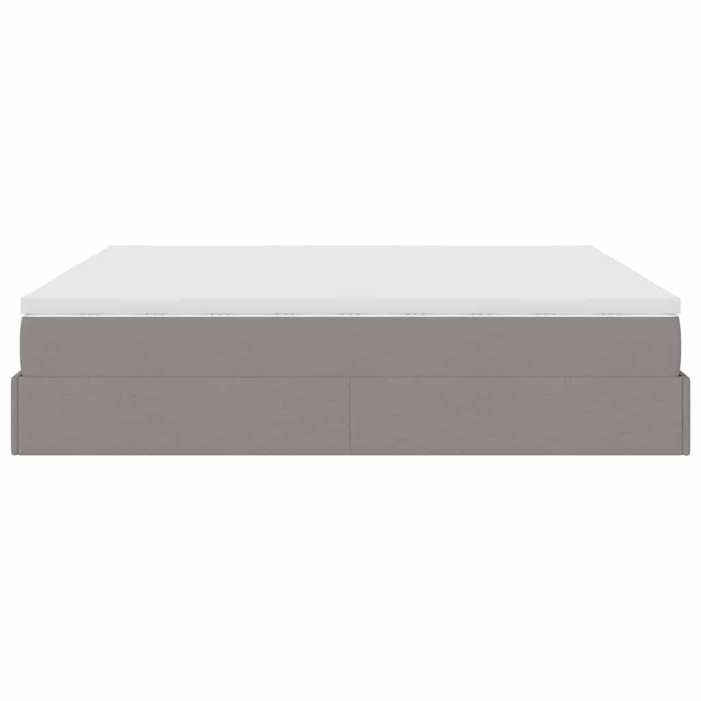 vidaXL Οθωμανικό κρεβάτι με στρώμα Taupe 160x200cm ύφασμα