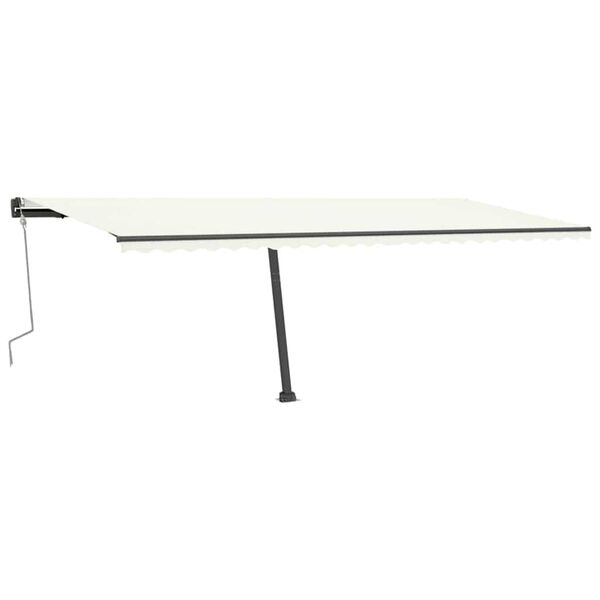 vidaXL Τέντα Συρόμενη Χειροκίνητη με LED Κρεμ 600 x 300 εκ.