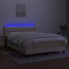 vidaXL &Kappa;&rho;&epsilon;&beta;ά&tau;&iota; Boxspring &mu;&epsilon; &Sigma;&tau;&rho;ώ&mu;&alpha; & LED &Kappa;&rho;&epsilon;&mu; 140x200 &epsilon;&kappa;. &Upsilon;&phi;&alpha;&sigma;&mu;ά&tau;&iota;&nu;&omicron;