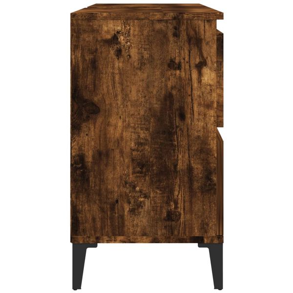 vidaXL Ντουλάπι Νιπτήρα Καπνιστή Δρυς 80x33x60 εκ. Επεξεργ. Ξύλο