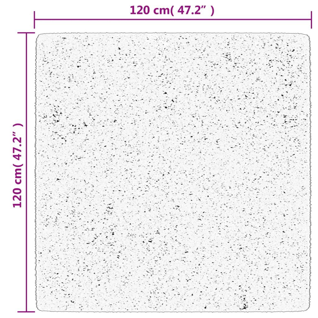 vidaXL Χαλί Shaggy PAMPLONA Ψηλό Πέλος Μοντέρνο Μαύρο/Κρεμ 120x120 εκ.