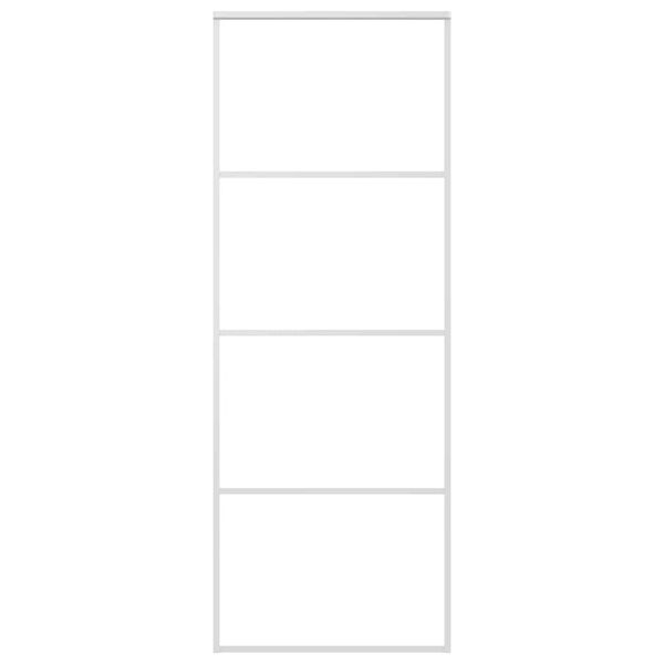 vidaXL Συρόμενη Πόρτα Λευκή Αμμοβολή 76 x 205 εκ. Γυαλί ESG/Αλουμίνιο