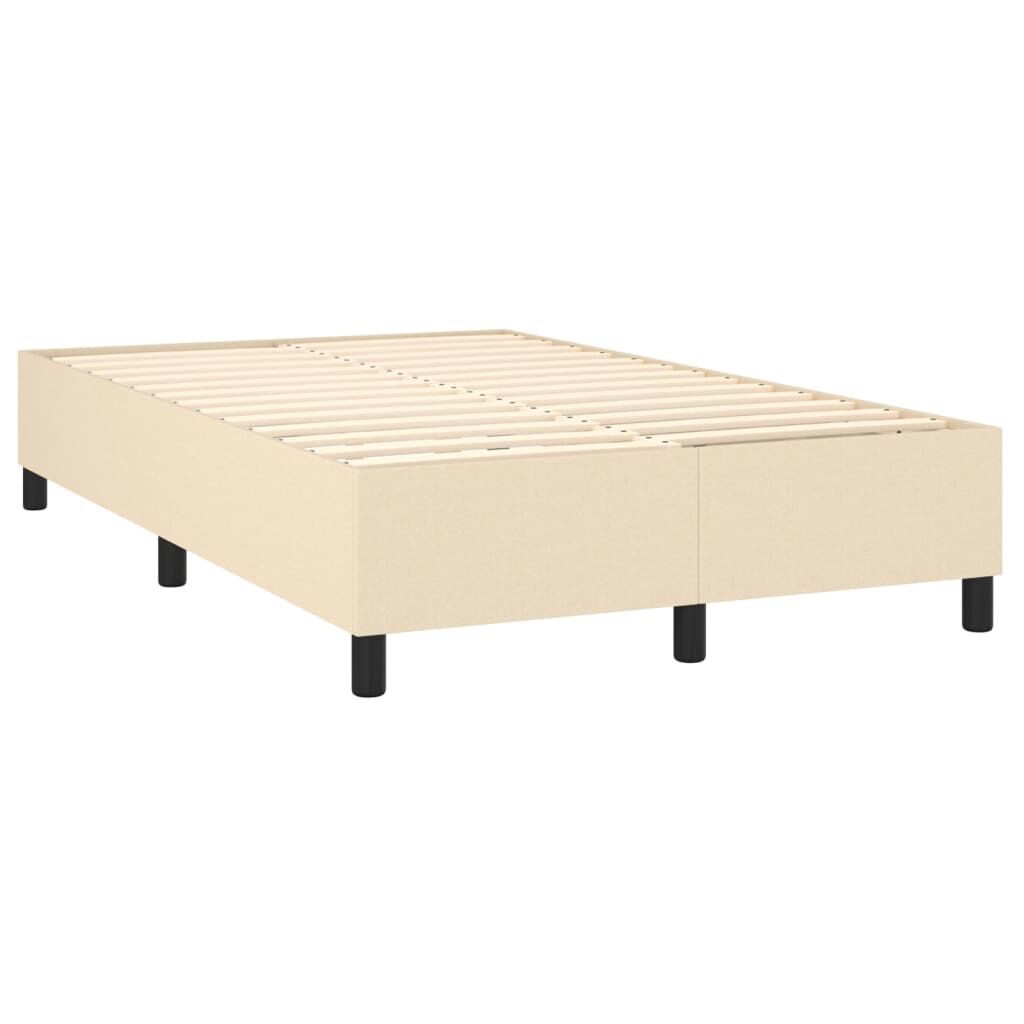 vidaXL Κρεβάτι Boxspring με Στρώμα Κρεμ 120x200 εκ. Υφασμάτινο