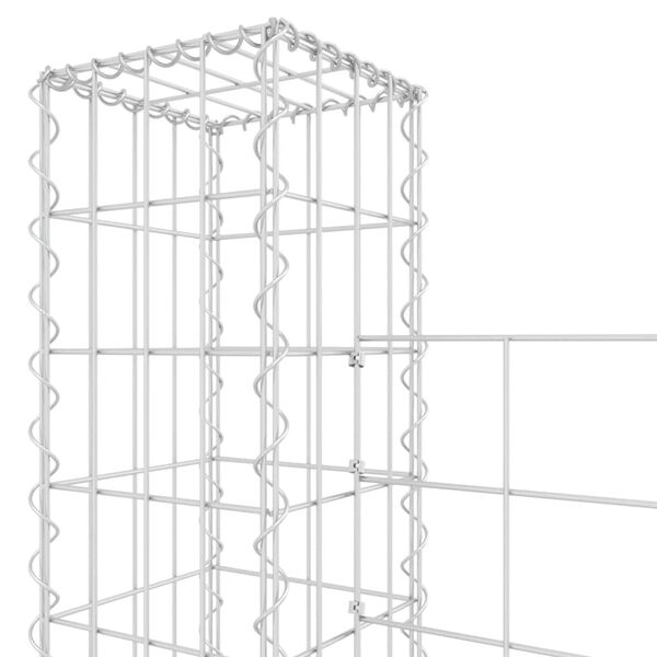 vidaXL Συρματοκιβώτιο σε U Σχήμα με 5 Στύλους 500x20x200 εκ Σιδερένιο