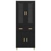 vidaXL Highboard &Mu;&alpha;ύ&rho;&eta; &Omicron;&xi;&upsilon;ά 69,5 x 34 x 180 &epsilon;&kappa;. &Epsilon;&pi;&epsilon;&xi;&epsilon;&rho;&gamma;&alpha;&sigma;&mu;έ&nu;&omicron; &xi;ύ&lambda;&omicron;