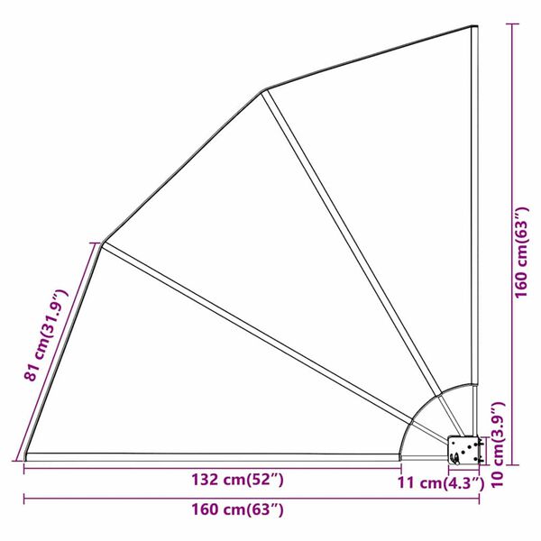 vidaXL Αδιάφανο σκίαστρο μπαλκονιού Ανθρακί 160 x 160 cm ύφασμα