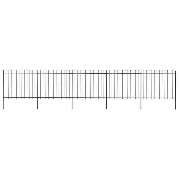 vidaXL Κάγκελα Περίφραξης με Λόγχες Μαύρα 8,5 x 1,5 μ. από Χάλυβα