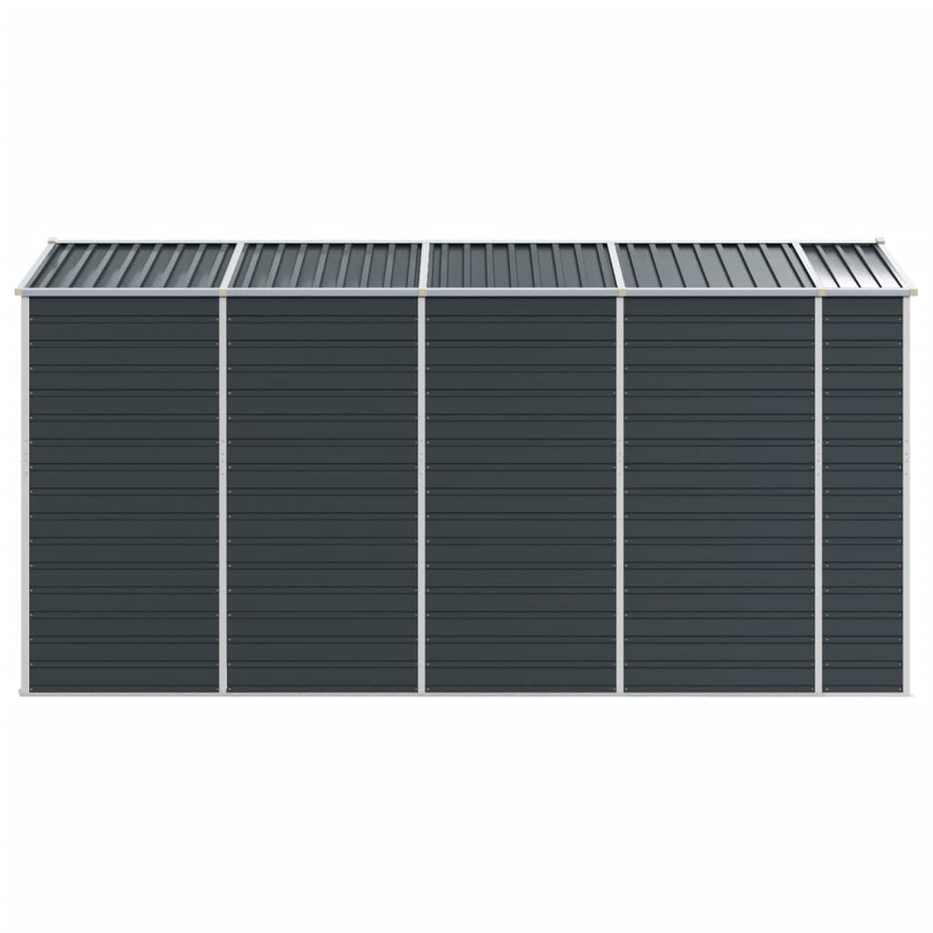 vidaXL Αποθήκη Κήπου Ανθρακί 191x385x198 εκ. Γαλβανισμένο Ατσάλι